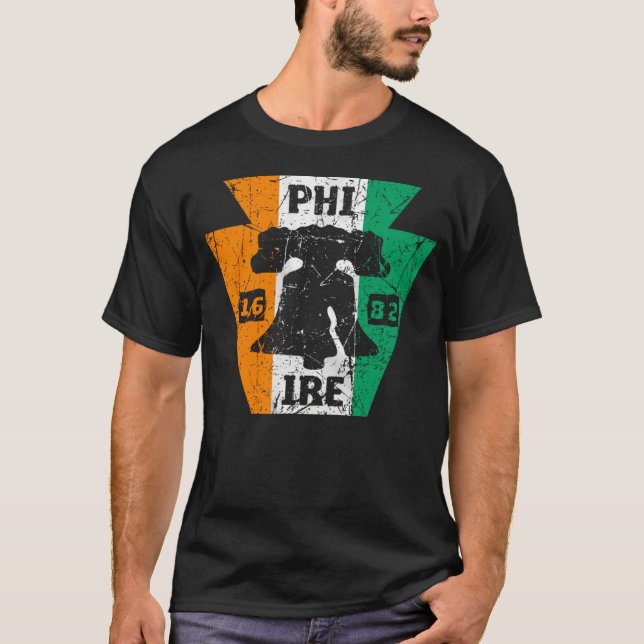 PHILLY FAN IRISH FLAG IRE LIBERTY BELL PHILADELPHI T-Shirt (Vorderseite)