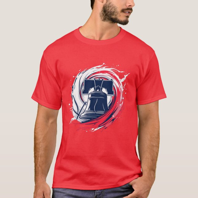 Philly Hoop Liberty: Basketball trifft Freiheit T-Shirt (Vorderseite)