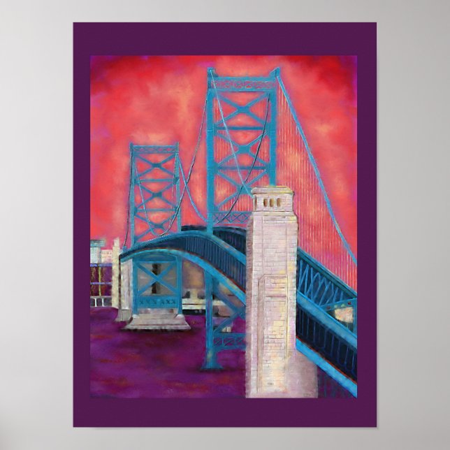 Philly-Impressionen (Ben Franklin Bridge) Poster (Vorne)