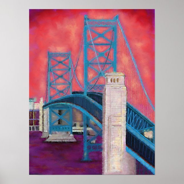 Philly Impressions (Ben Franklin Bridge bei Dusk) Poster (Vorne)