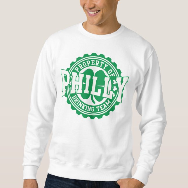 Philly irisches trinkendes Team Sweatshirt (Vorderseite)