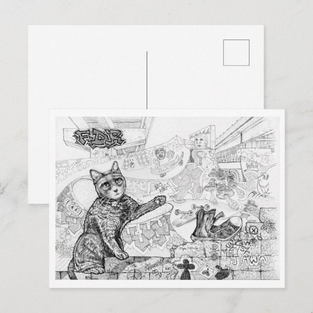 Philly-Katze im FDR-Park  Postkarte (Vorne/Hinten)