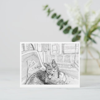 Philly-Katze in der U-Bahn (Postkarte) Postkarte