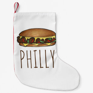 Philly PA Philadelphia Cheese Steak Sandwich Kleiner Weihnachtsstrumpf