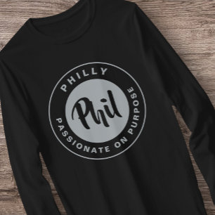 Philly Passion Phan Schwarzes Retro T-Shirt