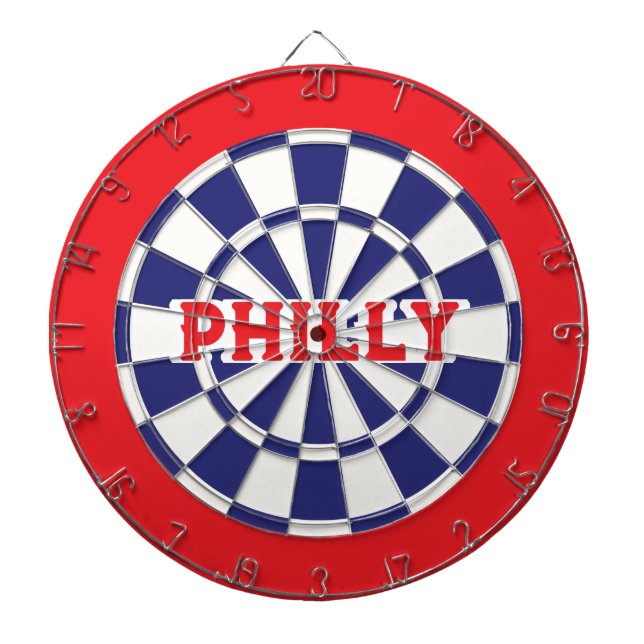 PHILLY Philadelphia White, Navy Blue und Red Dartscheibe (vorne)