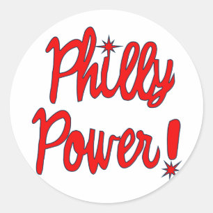 Philly Power! T - Shirt, Hoodies, Baseball-T-Shirt Runder Aufkleber
