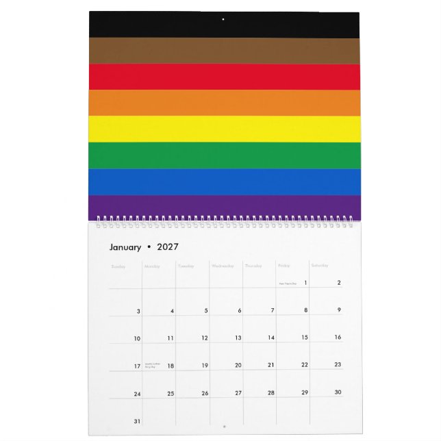 Philly Pride Diversity inklusive Regenbogenflagge Kalender (Jan 2027)
