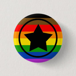 Philly Pride Flag mit einem Star in einem Circle Button