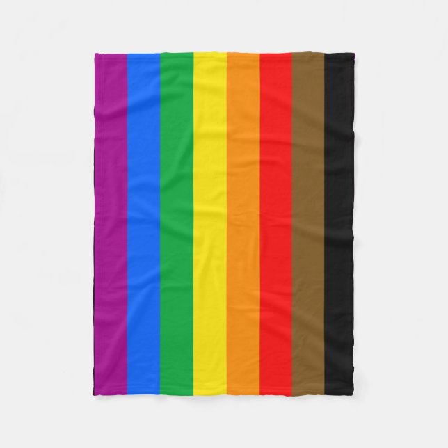 Philly Rainbow Pride Flag Fleecedecke (Vorderseite)