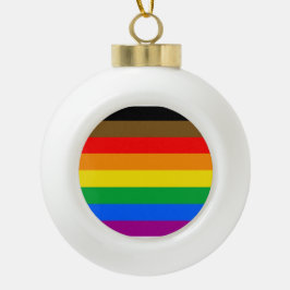 Philly Rainbow Pride Flag Keramik Kugel-Ornament