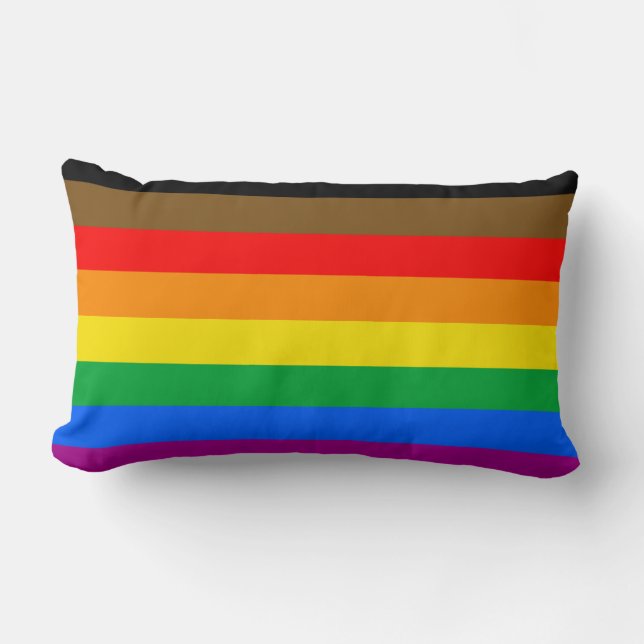 Philly Rainbow Pride Flag Lendenkissen (Vorderseite)