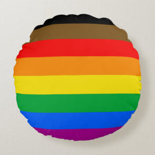 Philly Rainbow Pride Flag Rundes Kissen