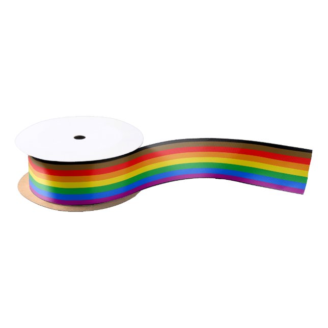 Philly Rainbow Pride Flag Satinband (Spule)
