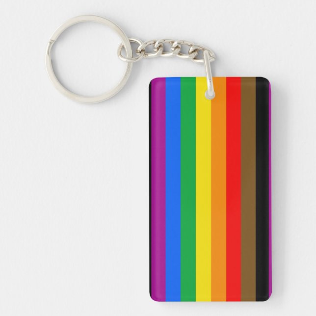 Philly Rainbow Pride Flag Schlüsselanhänger (Vorderseite)