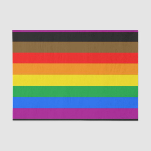 Philly Rainbow Pride Flag Seidenpapier (Vorderseite)