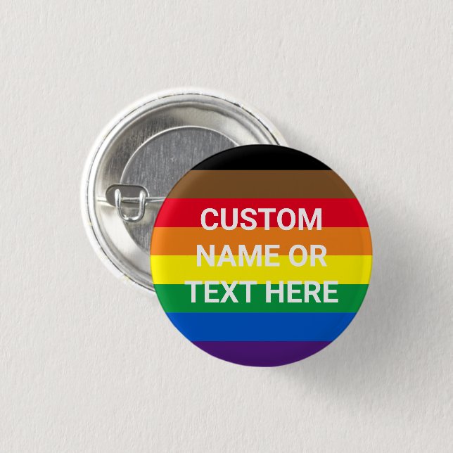 Philly Rainbow Pride inklusive Gay Flag Custom Button (Vorne & Hinten)