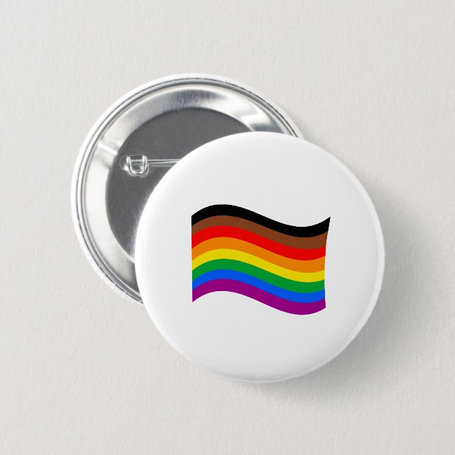 Philly Rainbow Pride Wave Flag Button (Vorne & Hinten)
