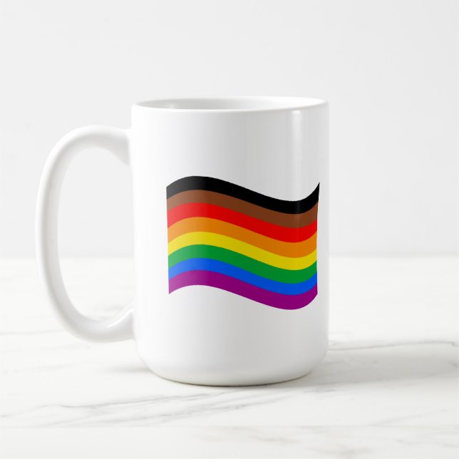 Philly Rainbow Pride Wave Flag Kaffeetasse (Links)