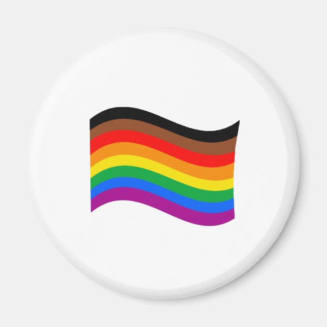 Philly Rainbow Pride Wave Flag Magnet (Vorne)