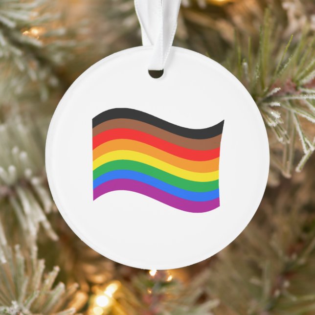 Philly Rainbow Pride Wave Flag Ornament (Baum)
