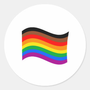 Philly Rainbow Pride Wave Flag Runder Aufkleber