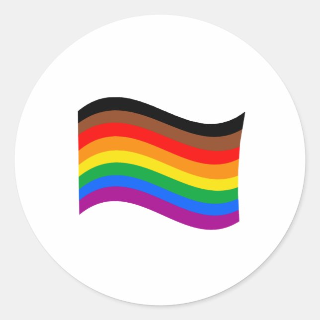 Philly Rainbow Pride Wave Flag Runder Aufkleber (Vorderseite)
