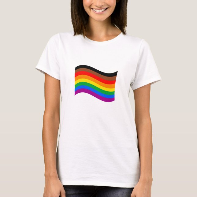 Philly Rainbow Pride Wave Flag T-Shirt (Vorderseite)