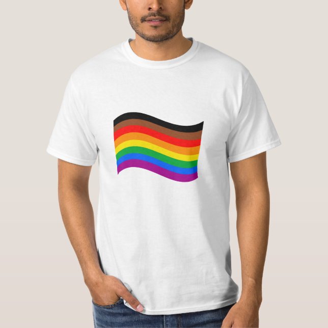 Philly Rainbow Pride Wave Flag T-Shirt (Vorderseite)