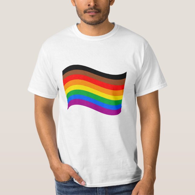 Philly Rainbow Pride Wave Flag T-Shirt (Vorderseite)