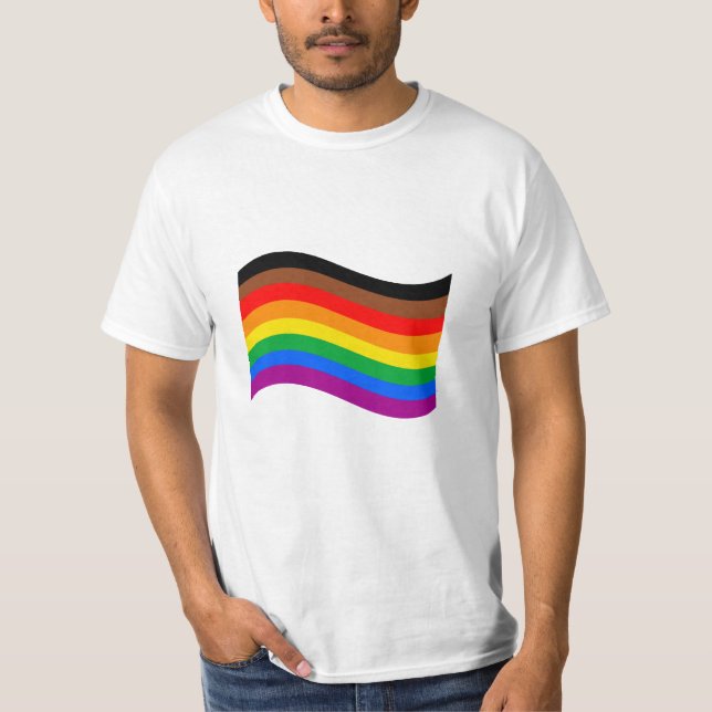 Philly Rainbow Pride Wave Flag T-Shirt (Vorderseite)