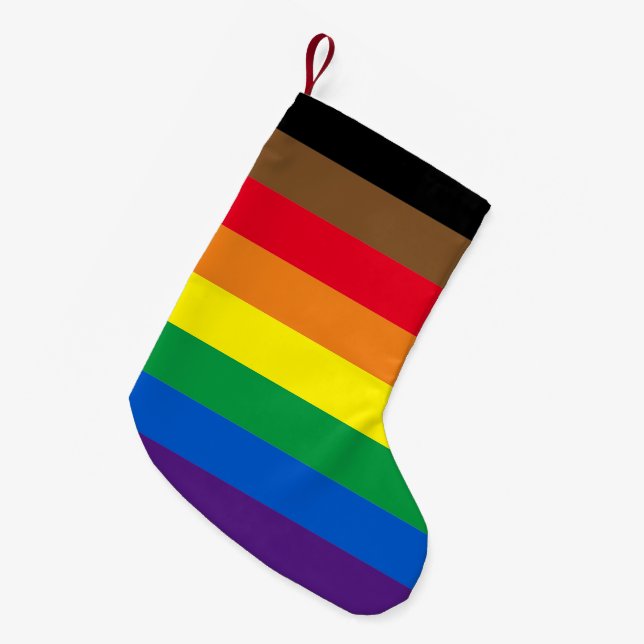 Philly Regenbogen Pride Gay Flag Diversity inklusi Kleiner Weihnachtsstrumpf (Vorderansicht (hängend))