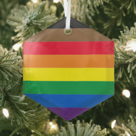 Philly Regenbogen Pride Gay Flag Diversity inklusi Ornament Aus Glas