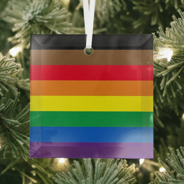 Philly Regenbogen Pride Gay Flag Diversity inklusi Ornament Aus Glas (Insitu)