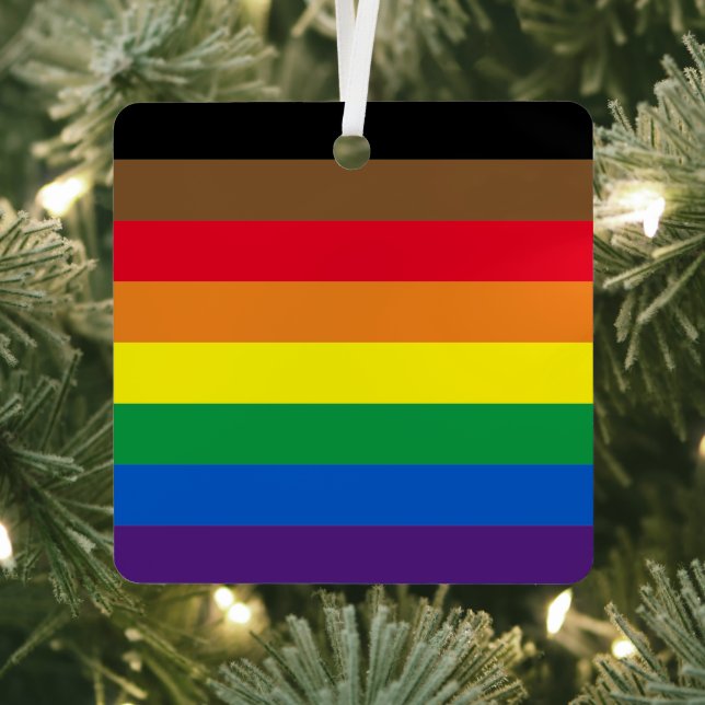 Philly Regenbogen Pride Gay Flag Diversity inklusi Ornament Aus Metall (InSitu)