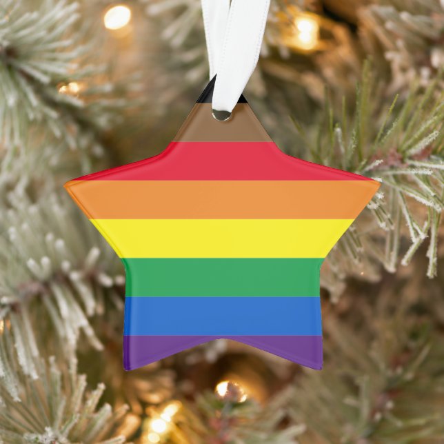 Philly Regenbogen Stolz Gay Inklusive Flaggenstar Ornament (Baum)