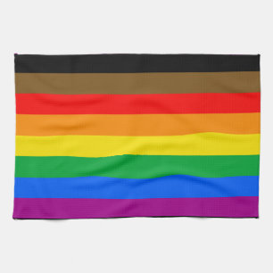Philly Regenbogen-Stolzflagge Geschirrtuch