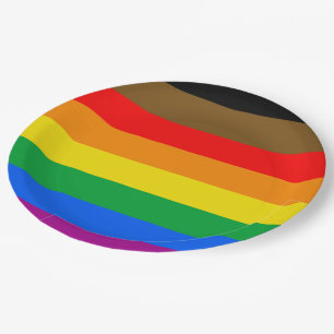 Philly Regenbogen-Stolzflagge Pappteller