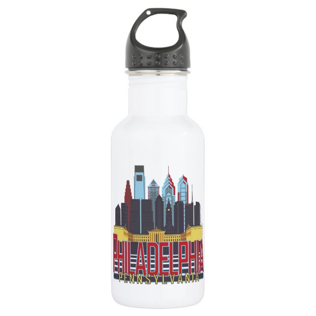 Philly Rot u. Blau Trinkflasche (Vorderseite)