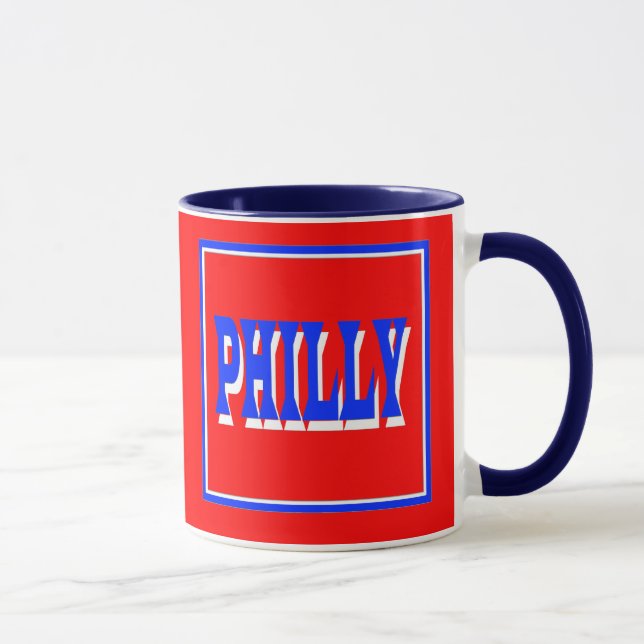 Philly rotes Quadrat-Tasse Tasse (Rechts)