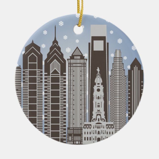 Philly Schneeflocken Keramikornament (Vorne)
