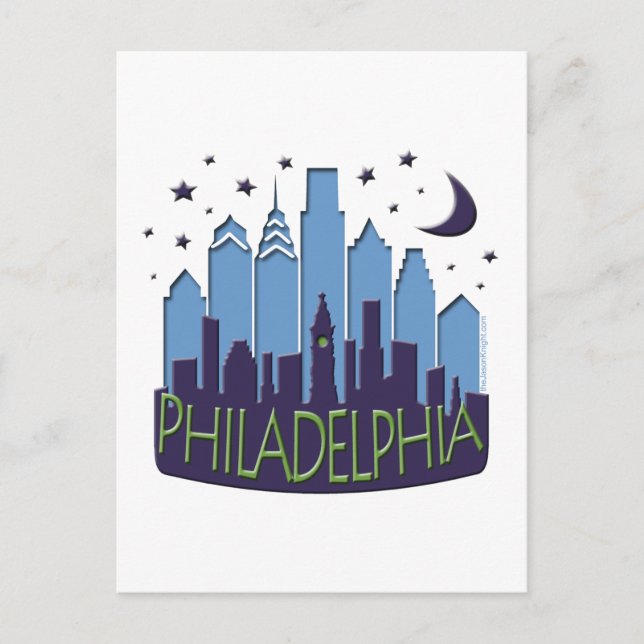 Philly Skyline mega cool Postkarte (Vorderseite)