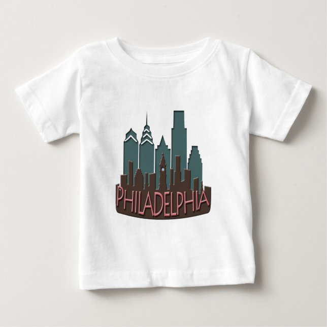 Philly Skyline newwave Schokolade Baby T-shirt (Vorderseite)