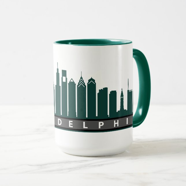 Philly Skyline-Tasse 2019 im Grün Tasse (VorderseiteRechts)