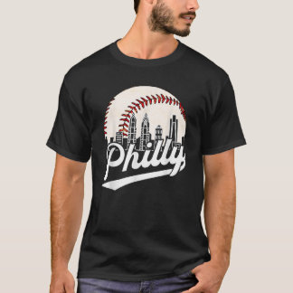 Philly-Stadtbild Baseball Philadelphia Skyline Ret T-Shirt