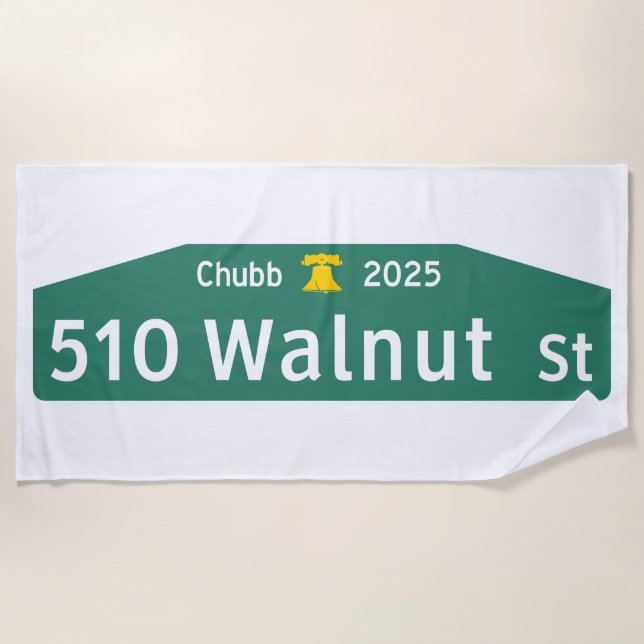 Philly Street Sign Beach Towel: For YOUR Address!  Strandtuch (Vorderseite)