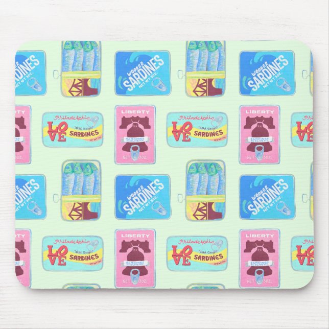 Philly Tin Fish Mauspad - Philadelphia Geschenk (Vorne)