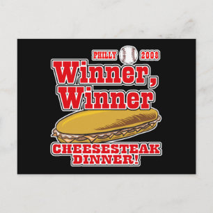 Philly Winner Cheesesteak Abendessen Postkarte