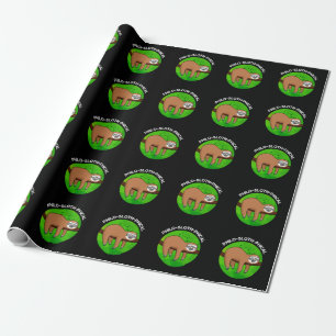 Philo-sloth-phical Funny Animal Sloth Pun Dark BG Geschenkpapier