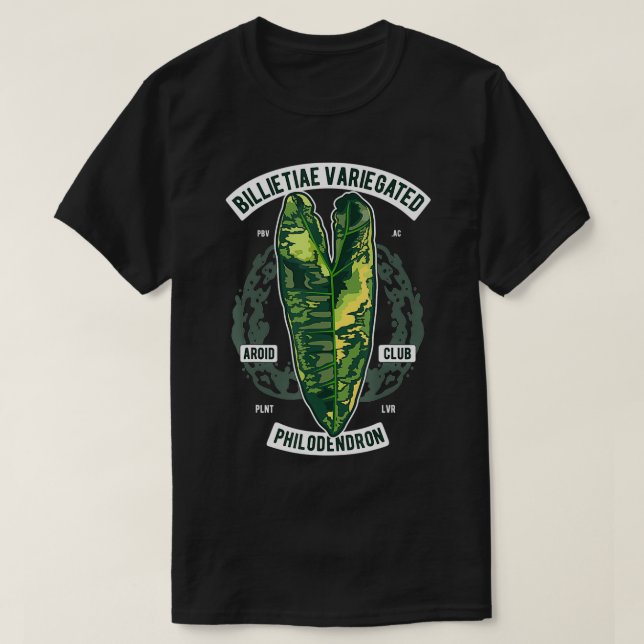 Philodendron Billietiae Variegierte botanistische  T-Shirt (Design vorne)
